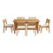 Alaterre Furniture Barton 7-Piece Patio Dining Set, Weather-Resistant Outdoor Dining Table, 6 Stackable Patio Chairs 80-OUTD-WD-DIN-SET2 - alternate 2